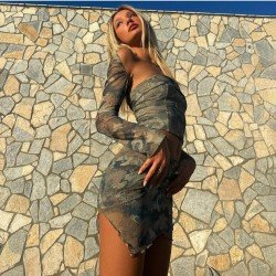  2024 Camouflage Shawl Wrap Women's Skirt Three-Piece