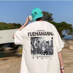  Summer Loose Letter Printed Half Sleeve T-Shirt