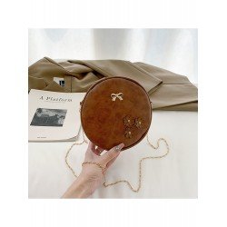 PU Pure Color Round Shoulder Bag  PU Pure Color Round Shoulder Bag