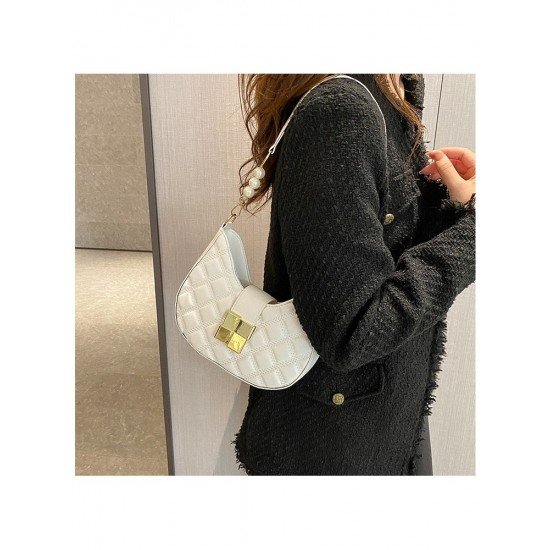Latest Black Rhombus Lattice Hasp Zipper One Shoulder Bags