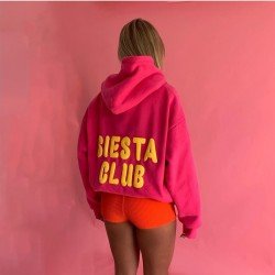  2024 Casual Letter Printing Hooded Sweater