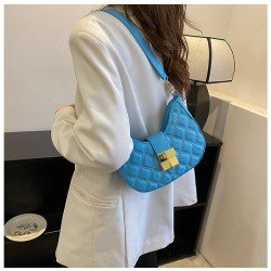 Latest Black Rhombus Lattice Hasp Zipper One Shoulder Bags