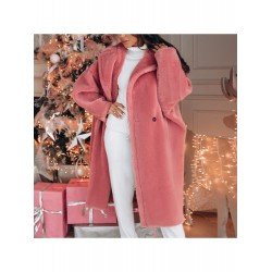  Winter Pure Color Plush Lambswool Coats