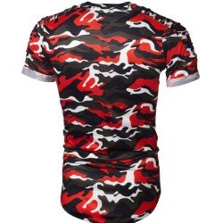 Men's Camouflage Sports Workout Short Sleeve T-Shirt