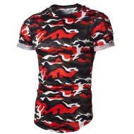  Men's Camouflage Sports Workout Short Sleeve T-Shirt