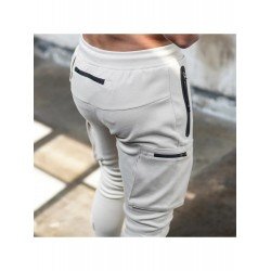Casual Pure Color Zipper Men's Long Pants  Casual Pure Color Zipper Men's Long Pants
