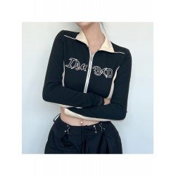  Women's Contrast Color Patchwork Printing Short Coats