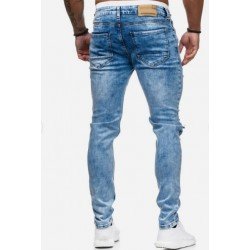 Fashion Pure Color Ripped Men's Denim Jeans  Fashion Pure Color Ripped Men's Denim Jeans