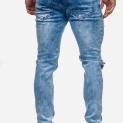  Fashion Pure Color Ripped Men's Denim Jeans