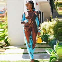 Printed Casual Long Sleeve Maxi Dresses