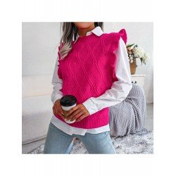 Pure Color Round Ncek Women's Knitwear Sweater  Pure Color Round Ncek Women's Knitwear Sweater
