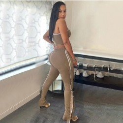 Contrast Color Matching Summer 2 Piece Workout Sets