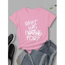 Leisure Letter Printed Short Sleeve T Shirt