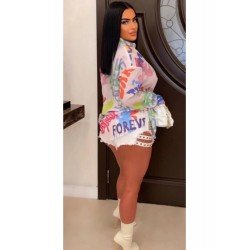  2024 Fashion Casual Letter Printed Women's Shirt