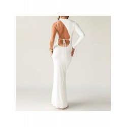 Tie Wrap Backless One Sleeve Maxi Dresses Tie Wrap Backless One Sleeve Maxi Dresses