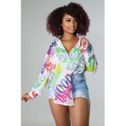  2024 Fashion Casual Letter Printed Women's Shirt