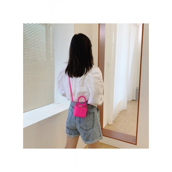  PU Pure Color Bucket Bag For Women