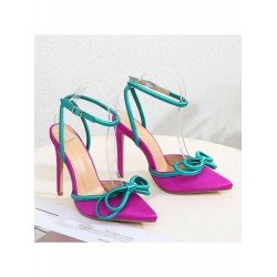 PU Satin Bow Contrast Color Women's High Heels  PU Satin Bow Contrast Color Women's High Heels