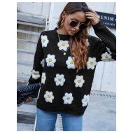  2024 Round Neck Flower Embroidery Women's Sweater