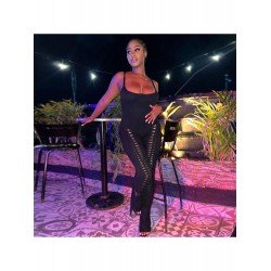 Summer Backless Hollowed Out Sleeveless Skinny Jumpsuits  Summer Backless Hollowed Out Sleeveless Skinny Jumpsuits