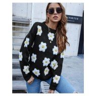  2024 Round Neck Flower Embroidery Women's Sweater