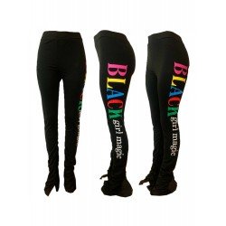 Sports Black Letter Printed Flare Trousers Sports Black Letter Printed Flare Trousers