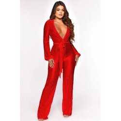 V Neck Solid Black Long Sleeve Jumpsuits V Neck Solid Black Long Sleeve Jumpsuits