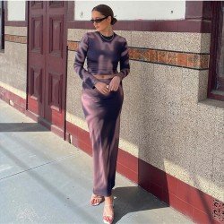 Latest T Shirt And Maxi Skirt Sets For Women