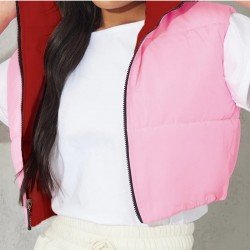  Front And Back Wear Women's Sleeveless Cotton Jacket