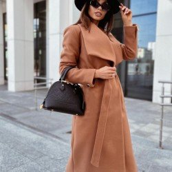Winter Solid Long Sleeve Long Coats