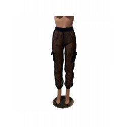 Casual Gauze See Through Pure Color Women's Pants  Casual Gauze See Through Pure Color Women's Pants