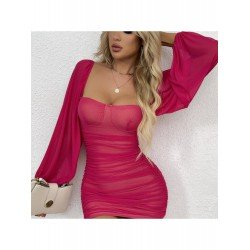 Sexy Square Collar See Through Women's Dress  Sexy Square Collar See Through Women's Dress
