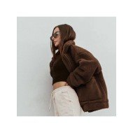 Winter Solid Pockets Women Faux Fur Coats
