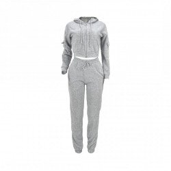 Pockets Hooded Coats 2piece Workout Sets