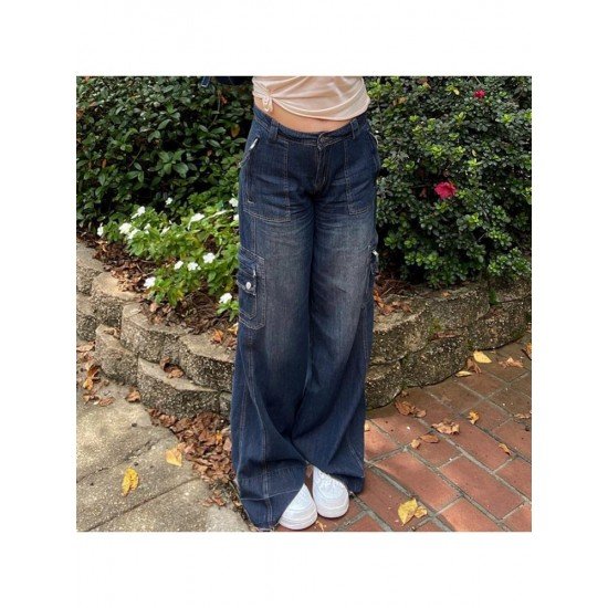  2024 Casual Loose Pure Color Denim Jeans