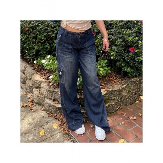  2024 Casual Loose Pure Color Denim Jeans