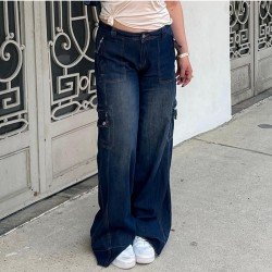  2024 Casual Loose Pure Color Denim Jeans