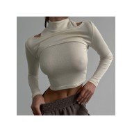  Design Fashion Pure Color Women's Short Top