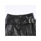  2024 PU Pure Color Hot Girl Pleated Skirt