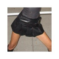  2024 PU Pure Color Hot Girl Pleated Skirt