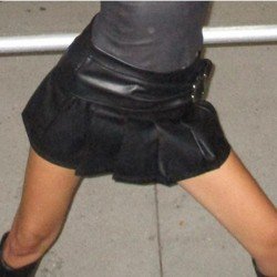  2024 PU Pure Color Hot Girl Pleated Skirt