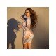  2024 New Skinny Printing Women's Long Sleeve Dress