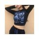  2024 Round Neck Printing Casual Crop Top