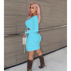 Ruched Long Sleeve Top And Skirt Sets