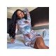 2024 New Skinny Printing Women's Long Sleeve Dress