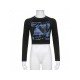  2024 Round Neck Printing Casual Crop Top