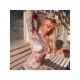  2024 New Skinny Printing Women's Long Sleeve Dress