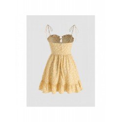 2024 Summer Backless Lace Up Floral Mini Dress  2024 Summer Backless Lace Up Floral Mini Dress