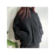 Black Solid Women Spring Coats