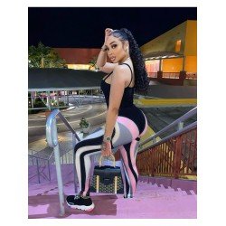 Fashion Tight Backless Patchwork Sleeveless Women's Jumpsuit  Fashion Tight Backless Patchwork Sleeveless Women's Jumpsuit